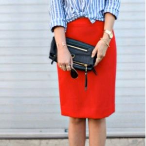 J.Crew “The Pencil Skirt” in Red Size 2